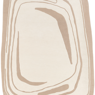 Fragment wool rug in Beige, full view