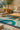 Josep recycled polyester rug in Céladon, styled in a room