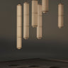 Tekiò Vertical Pendant Light by Santa & Cole with Washi paper shade