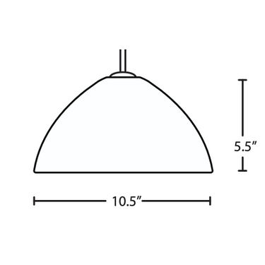 Tessa line drawing with shade size | Besa Lighting