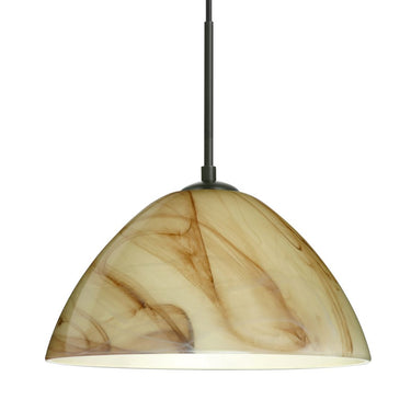 Handcrafted mocha glass pendant light by Besa Lighting for dining rooms, bedrooms, and hospitality interiors