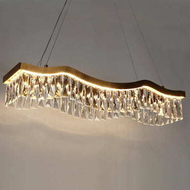 Parisian Art Deco Chandelier - 33.5" Brass & Crystal
