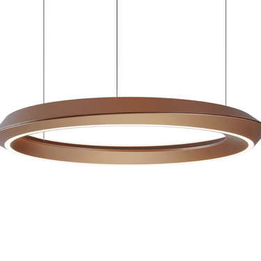 Italian minimalist LED ring light with soft ambient glow and dimming