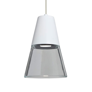 Besa Lighting Timo 6 Smoke White mini pendant with handcrafted smoke glass and warm LED lighting for kitchen islands and dining areas