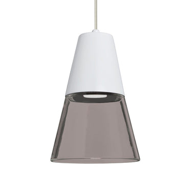 Timo 6 Smoke White LED pendant light by Besa Lighting featuring smoke glass and white accent in a modern interior