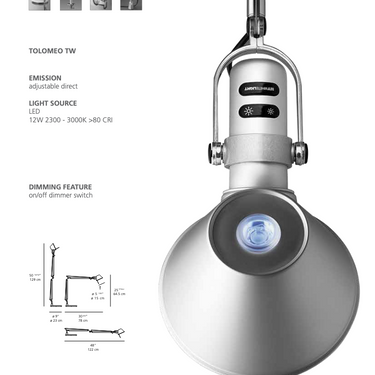 Tolomeo Classic LED Desk Lamp with Inset Pivot Mount – Aluminum | Artemide