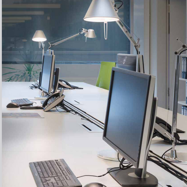 Modern aluminum Tolomeo Classic LED desk lamp designed for office and home workspace use