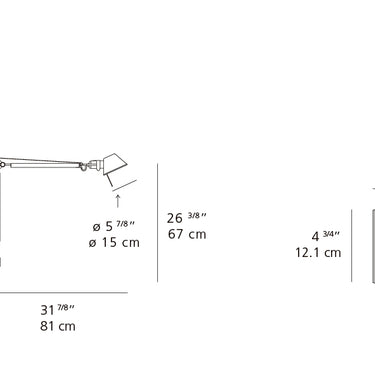 Tolomeo Classic Hardwired Lamp by Artemide, designed by De Lucchi and Fassina, ideal for study rooms