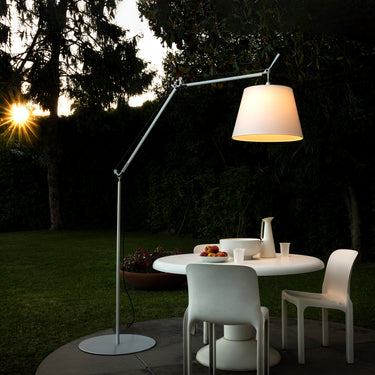 Artemide Tolomeo Mega floor lamp with traditional lantern-inspired IP65 diffuser for gardens