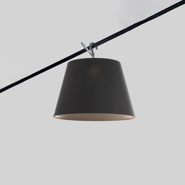 Outdoor plug-in pendant light Tolomeo Mega by Artemide for residential and commercial outdoor spaces in Black Shade