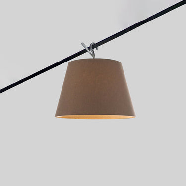 Designer outdoor hook pendant light by Michele De Lucchi for residential gardens and commercial patios in Dove Gray 