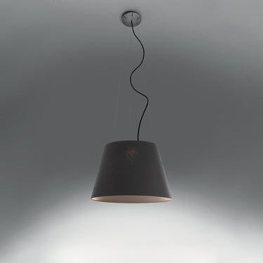 Black Tolomeo Mega Outdoor Suspension Lamp 50cm with IP65 LED for patios and modern terraces