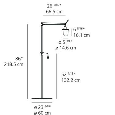  IP65-rated Tolomeo outdoor floor lantern lamp for residential balcony or commercial outdoor spaces