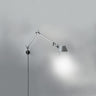 Artemide Tolomeo Micro LED plug-in wall light in aluminum with adjustable swing arm for bedside reading