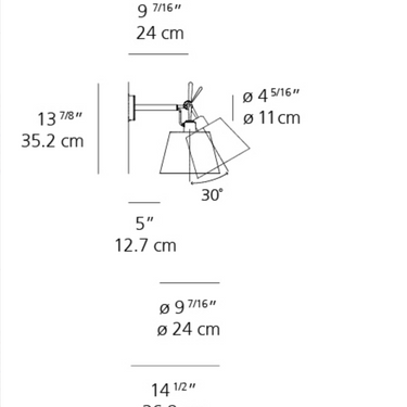 Tolomeo Shade Spot Wall Lamp by Artemide – Adjustable Modern Wall Light