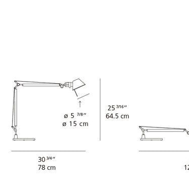 Aluminum Tolomeo LED lamp by Artemide used as a bedside reading light with energy-saving features