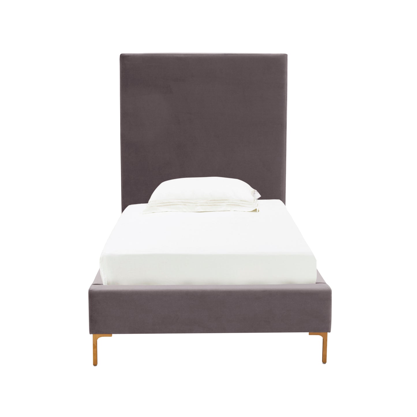 Tov Furniture Delilah Grey Velvet Bed in Twin