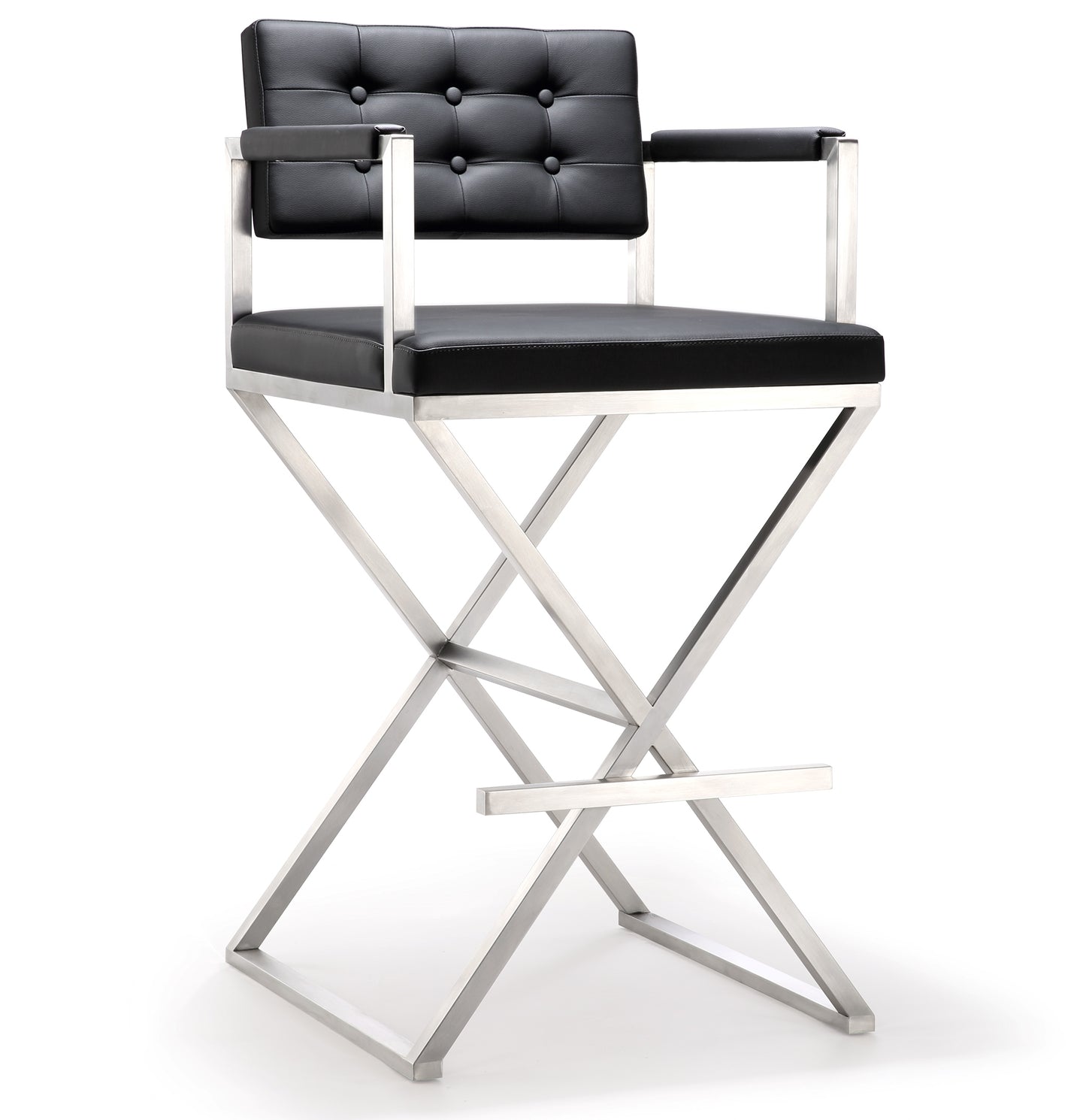 Tov Furniture Director Black Stainless Steel Barstool