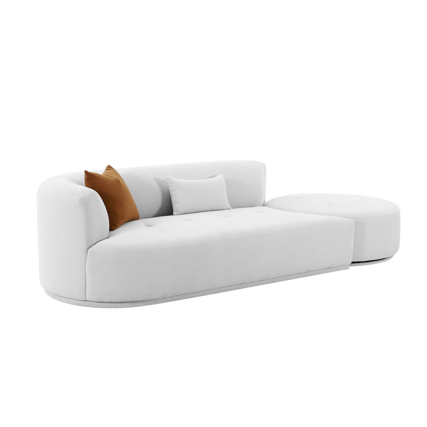 Tov Furniture Fickle Grey Velvet 2-Piece Chaise Modular LAF Sofa