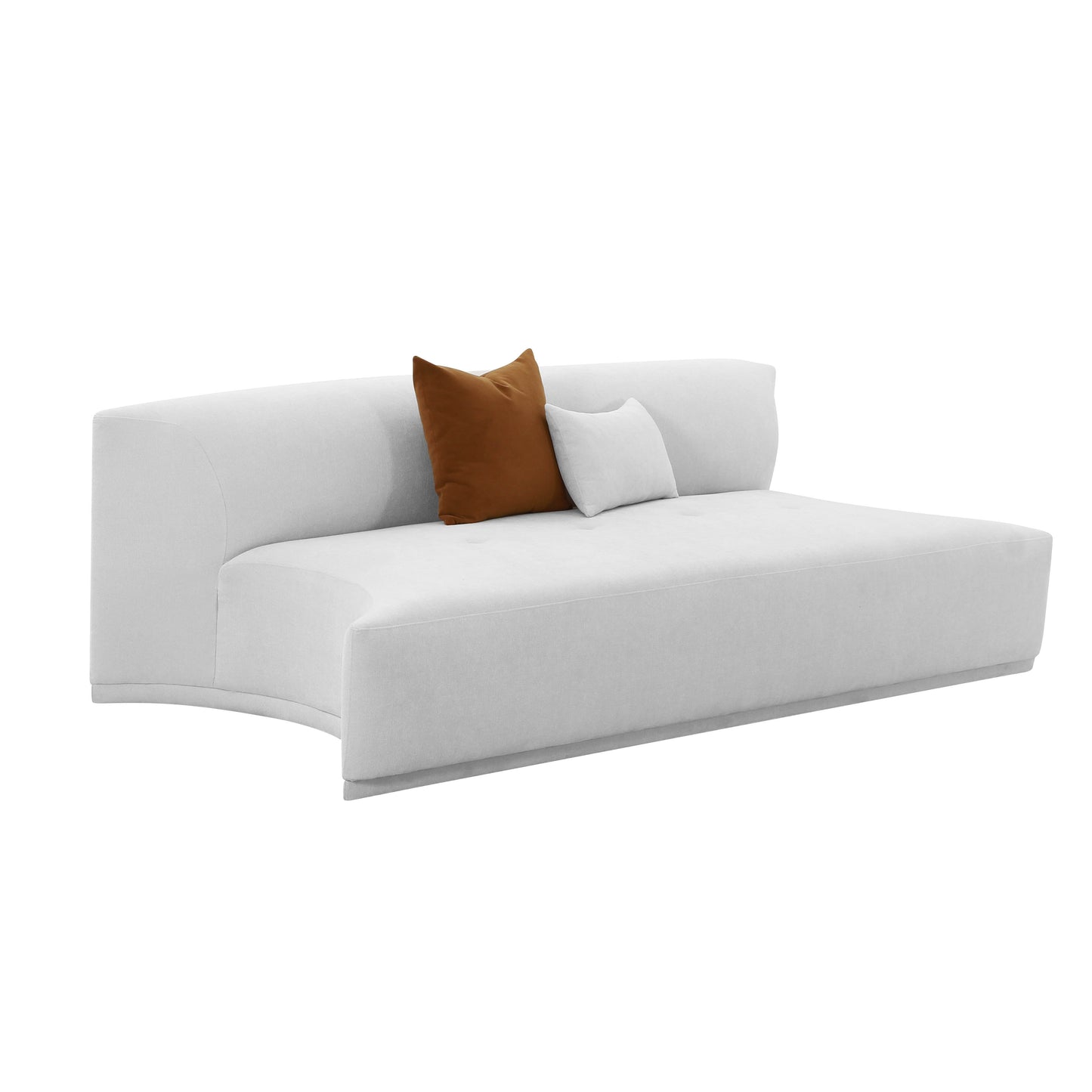 Tov Furniture Fickle Grey Velvet Modular Armless Loveseat