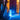 Tower Bluetooth LED Cordless Lamp by Smart & Green glowing blue beside a doorway - LoftModern