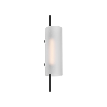 Modern black LED wall sconce with etched glass by Visual Comfort