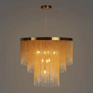 Tracienuri 31.5" 10-Light Modern Brass LED Chandelier with Dimmable Lights