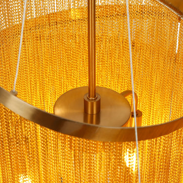 Tracienuri 7-Light Gold Rod Chandelier - 24" Wide, Glam Style