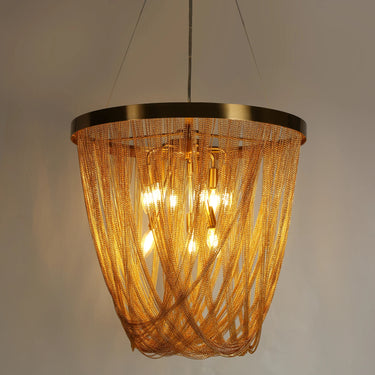 Modern Glam Chandelier, Brass, 9 Lights, 24 inch