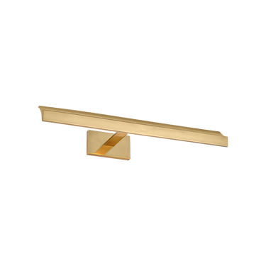 Trave 18 inch LED picture light in brass finish illuminating framed artwork