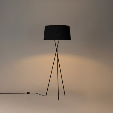 Handcrafted black ribbon lampshade with soft ambient lighting