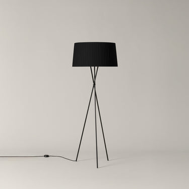 Black ribbon lampshade for modern floor lamp