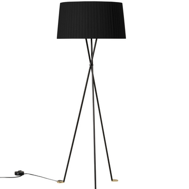 Santa and Cole modern floor lamp with ribbon lampshade detail