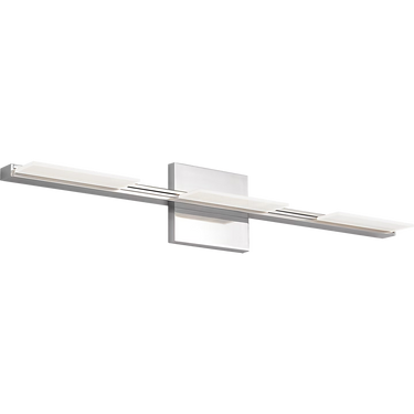 Modern 3 light LED bath vanity bar 25.6 inch wide in satin nickel, dimmable ADA compliant lighting by Visual Comfort