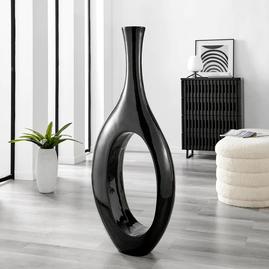 Trombone Vase Black Large  | Modern Decor