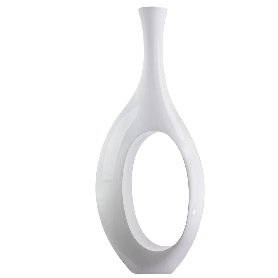 Trombone Vase White Large  | Finesse DecorTrombone Vase White Large  | Modern Sculpture