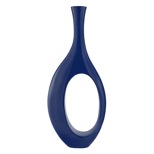 Trombone Vase Navy Blue Small  | Finesse Decor 1