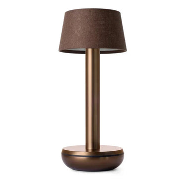 Humble Two V2 Rechargeable Lamp – Bronze with Brown Linen Shade