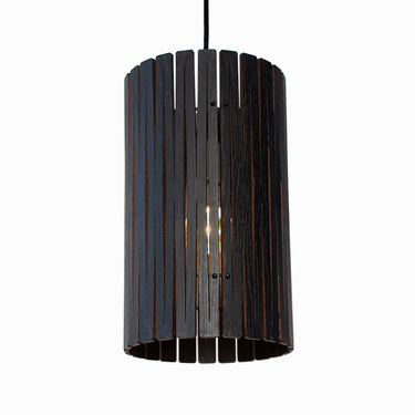 Commercial space featuring multiple Kerflights P2 pendant lights for ambiance, Blackened Ash
