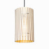 Kerflights P2 modern wood pendant light hanging against a plain background