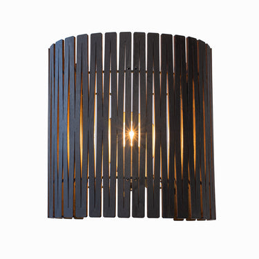 Architectural steel and plywood wall sconce Kerflights S2 in Black finish.