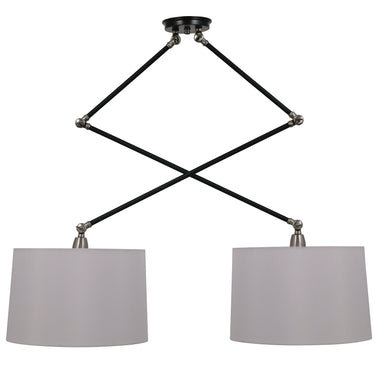 Black/Satin Nickel Uptown Double Adjustable Pendant – House of Troy studio photo