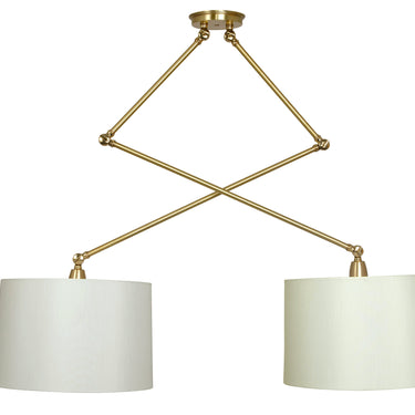 Satin Brass/Polished Brass Uptown Double Adjustable Pendant – House of Troy studio photo