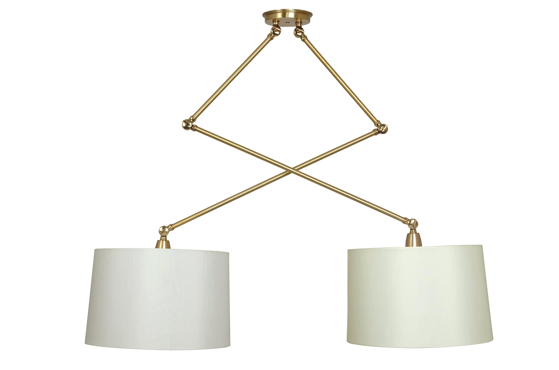 House of Troy Uptown double adjustable pendant satin brass/polished brass accents UP502-SB/PB