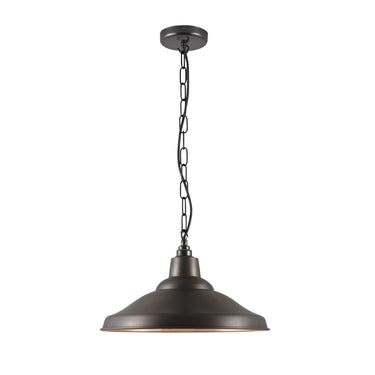 Original BTC School Light Pendant in Weathered Copper – detail 2