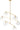 Lowing Grande Chandelier by Sean Lavin in Polished Antique Brass, six clear glass globes hanging from slanted arms on a central stem, second view