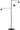 Black Mill 3-Light Outdoor Grande floor lamp with its three arms in a different arrangement, shades lit