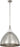 Sospeso Dome X-Large Pendant by Sean Lavin in Polished Nickel, full front view of the pendant hanging from its stem and canopy