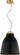 Forge Medium Tall Pendant by Sean Lavin in Matte Black with a Natural Brass canopy, lit, closer view of the shade