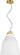 Forge Medium Tall Pendant by Sean Lavin in Matte White with a Natural Brass canopy, full front view of the shade on its black cloth cord